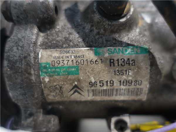 COMPRESOR AIRE ACOND. Citroen c4 berlina (06.2004->) 1.6 HDi 9HY (DV6TED4) 9HY(DV6TED4) 9651910980 NEGRO Acondicionado - Imagen 3