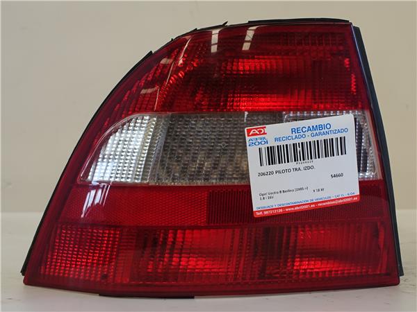 PILOTO TRA. IZDO. Opel vectra b berlina (1995->) 1.8 i 16V X 18 XE X18XE GRIS PLATA Bombilla Faro Izquierdo Lámpara lateral Luz Trasero