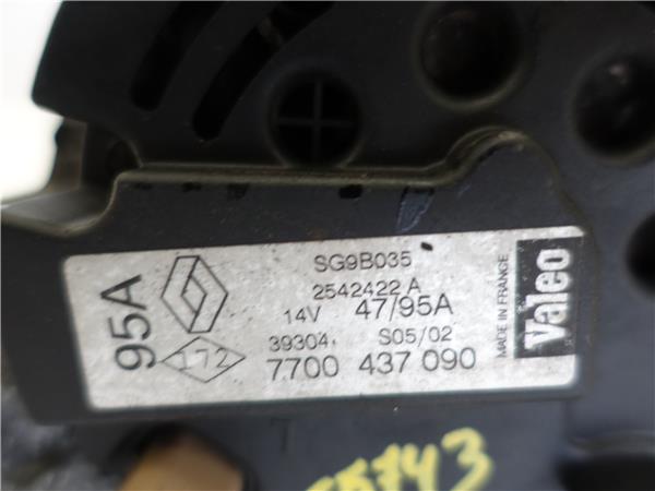 ALTERNADOR Renault clio ii fase i (b/cb0)(1998->) 1.2 16V (B/CB05) G / D4F B7 - #Prov# GD4FB7PROV 7700437090 AZUL generador - Imagen 3