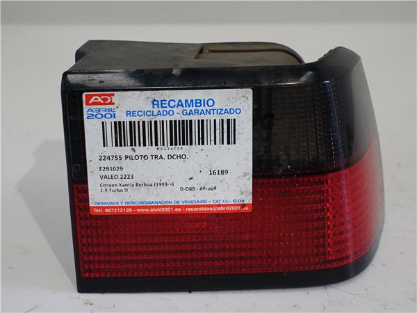 PILOTO TRA. DCHO. Citroen xantia berlina (1993->) 1.9 Turbo D D-D8B - #Prov# DD8BPROV VALEO 2223 VALEO2223 E291029 GRANATE Bombilla Derecha derecho Faro Lámpara Luz Trasera trasero