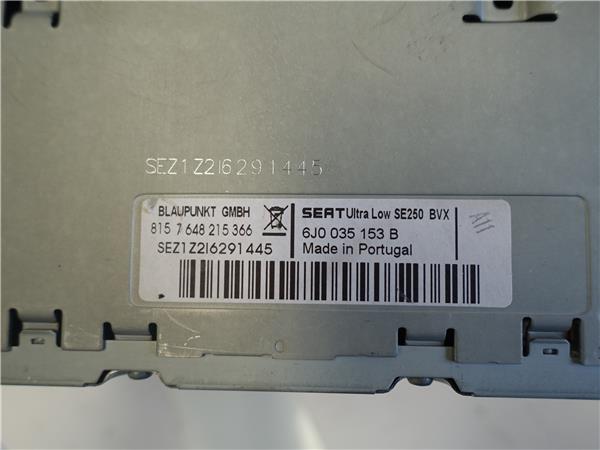RADIO / CD Seat ibiza berlina (6j5)(06.2008->) 1.9 TDI BLS 6J0035153B BLANCO sistema audio LBQ - Imagen 3
