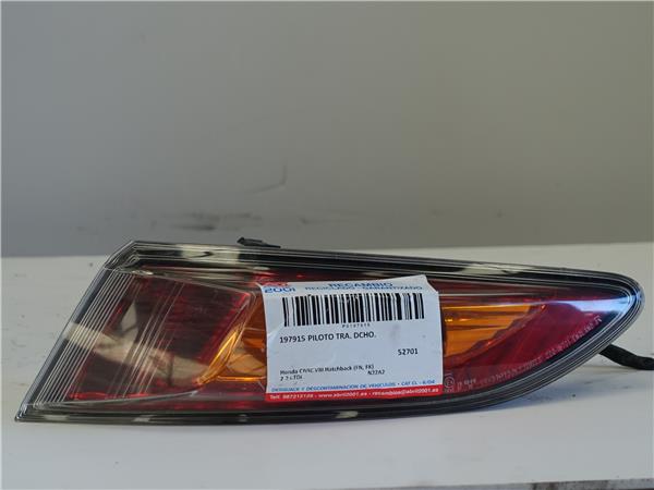 PILOTO TRA. DCHO. Honda civic viii hatchback (fn, fk) 2.2 CTDi N22A2 NEGRO Bombilla Derecha derecho Faro Lámpara Luz Trasera trasero