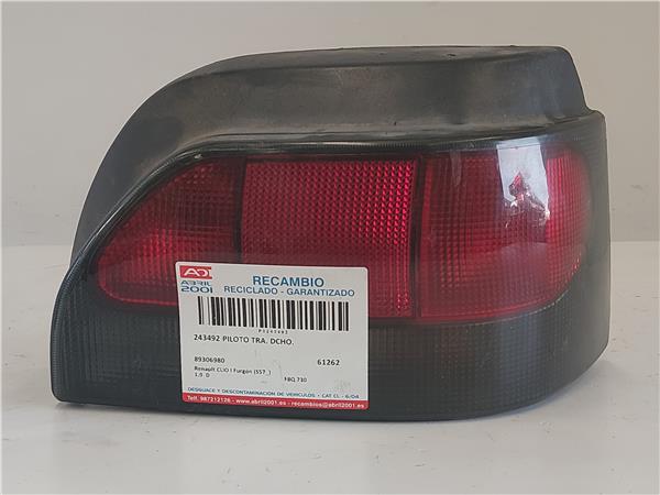 PILOTO TRA. DCHO. Renault clio i furgón (s57_) 1.9 D F8Q 730 F8Q730 89306980 BLANCO Bombilla Derecha derecho Faro Lámpara Luz Trasera trasero
