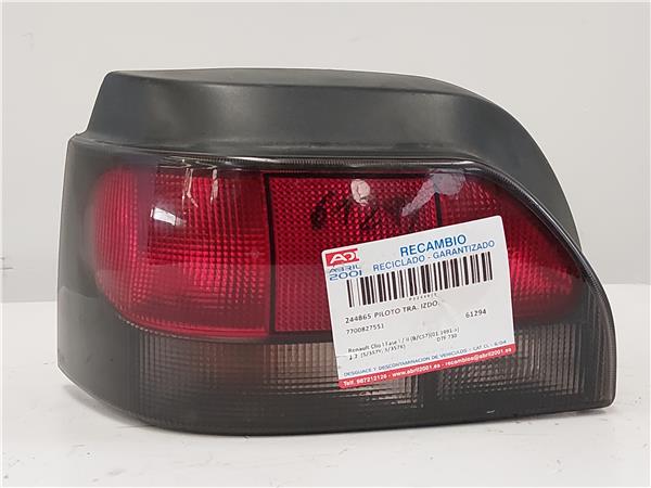 PILOTO TRA. IZDO. Renault clio i fase i / ii (b/c57)(01.1991->) 1.2 (5/357Y, 5/357K) D7F 730 D7F730 7700827551 BLANCO Bombilla Faro Izquierdo Lámpara lateral Luz Trasero