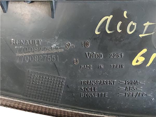 PILOTO TRA. IZDO. Renault clio i fase i / ii (b/c57)(01.1991->) 1.2 (5/357Y, 5/357K) D7F 730 D7F730 7700827551 BLANCO Bombilla Faro Izquierdo Lámpara lateral Luz Trasero - Imagen 3