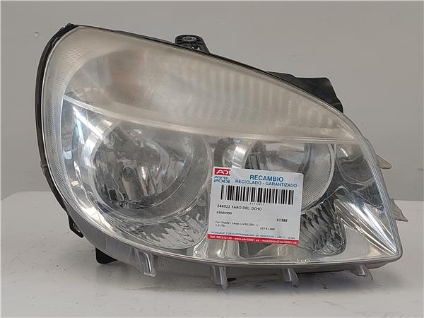 FARO DEL. DCHO Fiat i doblo (223) cargo (2001->) 1.9 JTD 223 B1.000 223B1000 43680999 GRIS Bombillas delanteras Delanteros Derechas Derechos Lámparas luces Luz piloto Pilotos