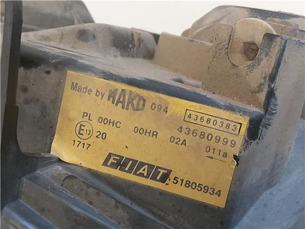 FARO DEL. DCHO Fiat i doblo (223) cargo (2001->) 1.9 JTD 223 B1.000 223B1000 43680999 GRIS Bombillas delanteras Delanteros Derechas Derechos Lámparas luces Luz piloto Pilotos - Imagen 3