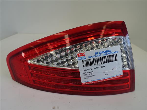 PILOTO TRA. IZDO. Ford mondeo iv 1.8 TDCi QYBA 7S71-13405-A 7S7113405A 7S71-13405-A 7S7113405A NEGRO Bombilla Faro Izquierdo Lámpara lateral Luz Trasero