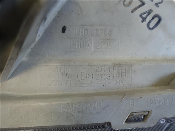 FARO DEL. IZDO. Chevrolet aveo berlina (2006->) 1.2 B12D1 E132705 NEGRO Bombillas Delanteras delanteros Izquierdas izquierdos Lámparas luces Luz Pilotos - Imagen 3