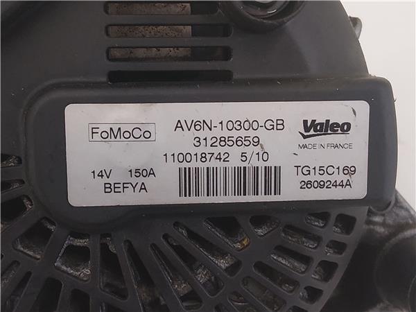 ALTERNADOR Ford fiesta vi 1.6 TDCi HHJC AV6N-10300-GB AV6N10300GB NEGRO generador - Imagen 3