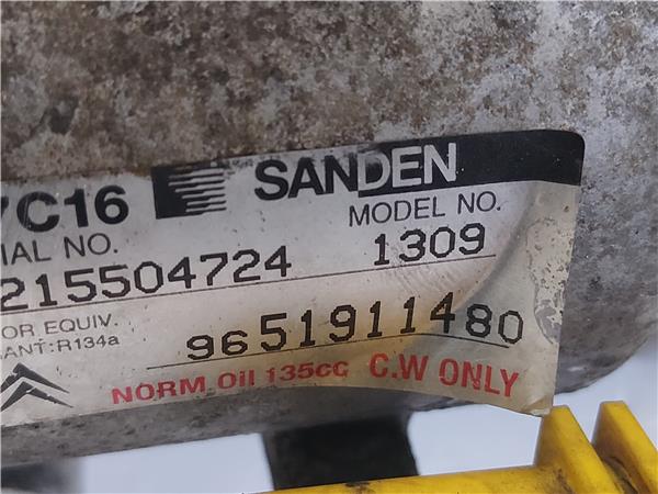 COMPRESOR AIRE ACOND. Citroen c4 picasso (2007->) 1.6 HDi 9HZ-DV6TED4 9HZDV6TED4 9651911480 GRANATE Acondicionado 20DP76 - Imagen 3