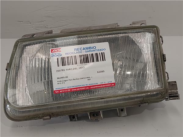FARO DEL. IZDO. Volkswagen polo iii (6n1)(09.1994->) 64 1.9 D AEF 962495-00 96249500 GRIS Bombillas Delanteras delanteros Izquierdas izquierdos Lámparas luces Luz Pilotos DCH