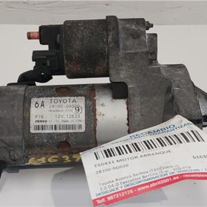 MOTOR ARRANQUE Toyota avensis berlina (t25)(2003->) 2.0 D4-D Executive Berlina (5-ptas.) [2,0 Ltr. - 85 kW D-CAT] 1CD-FTV 1CDFTV 28100-0G020 281000G020 GRIS    de
