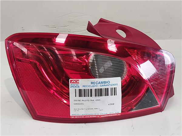 PILOTO TRA. IZDO. Seat ibiza berlina (6j5)(06.2008->) 1.6 TDI CAYC 6J4945095C NEGRO Bombilla Faro Izquierdo Lámpara lateral Luz Trasero KFK