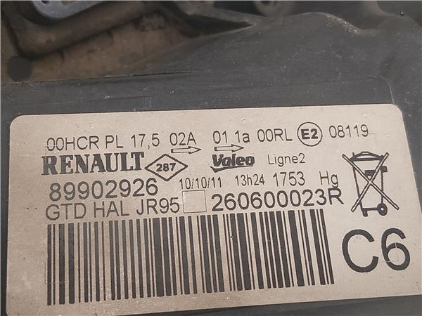 FARO DEL. IZDO. Renault scenic iii (jz)(2009->) 1.5 dCi K9K 846 K9K846 89902926 NEGRO Bombillas Delanteras delanteros Izquierdas izquierdos Lámparas luces Luz Pilotos TL4054 - Imagen 3