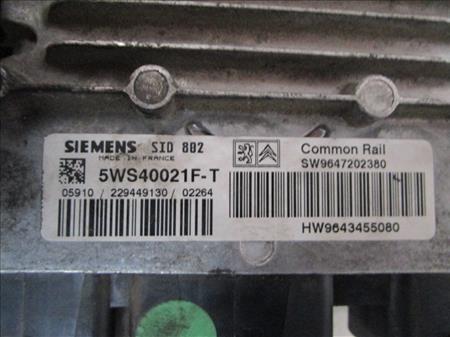 CENTRALITA Citroen c3 (2002->) 1.4 HDi 8HX (DV4TD) 8HX(DV4TD) 5W540110C-T 5W540110CT SIEMENS/5W540021JT SIEMENS5W540021JT VERDE SIEMENS VDO uce - Imagen 2