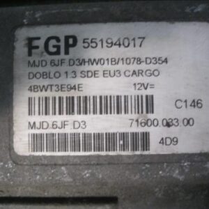 CENTRALITA Fiat i doblo (223) cargo (2001->) 1.3 JTD 16V 188 A9.000 188A9000 FPG/55194017 FPG55194017 BLANCO    uce