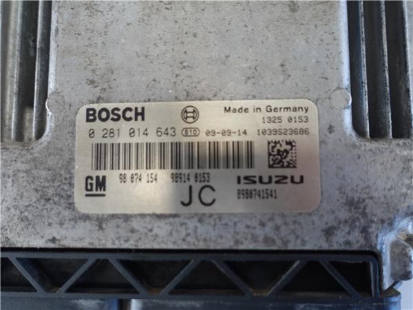 CENTRALITA Opel astra h sedán 1.7 CDTi Z 17 DTH Z17DTH 0281014643 281014643 GRIS uce - Imagen 2