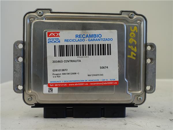 CENTRALITA Peugeot 308 sw (2008->) 1.6 HDi 9HZ (DV6TED4) 9HZ(DV6TED4) 0281013872 281013872 NEGRO BOSCH uce