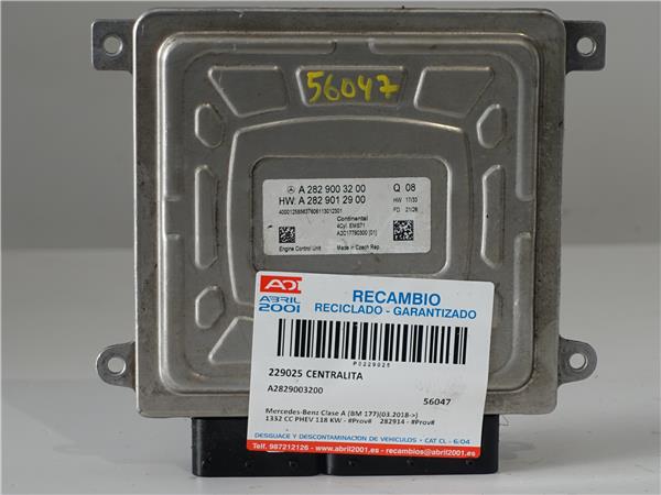 CENTRALITA Mercedes-Benz clase a (bm 177)(03.2018->) 1332 CC PHEV 118 KW - #Prov# 282914 - #Prov# 282914PROV A2829003200 AZUL uce