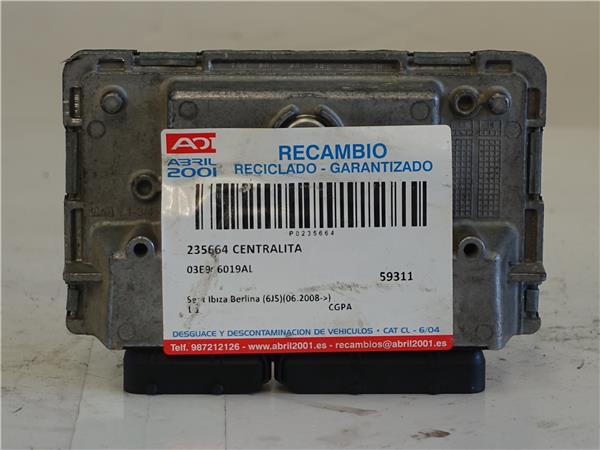 CENTRALITA Seat ibiza berlina (6j5)(06.2008->) 1.2 CGPA 03E906019AL 3E906019AL BLANCO uce LNR