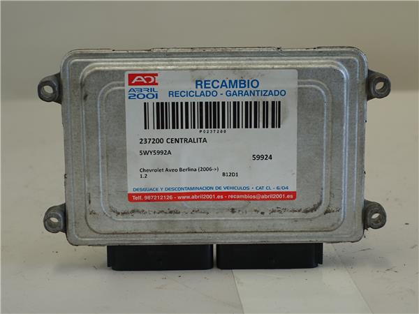 CENTRALITA Chevrolet aveo berlina (2006->) 1.2 B12D1 5WY5992A NEGRO uce