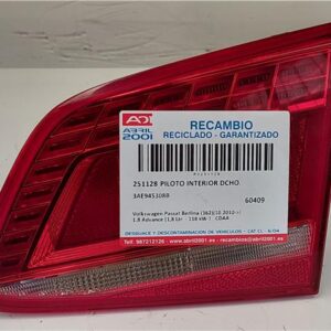 PILOTO INTERIOR DCHO. Volkswagen passat berlina (362)(10.2010->) 1.8 Advance [1,8 Ltr. - 118 kW 16V TSI] CDAA 3AE945308B NEGRO    Derechas derechos NAT