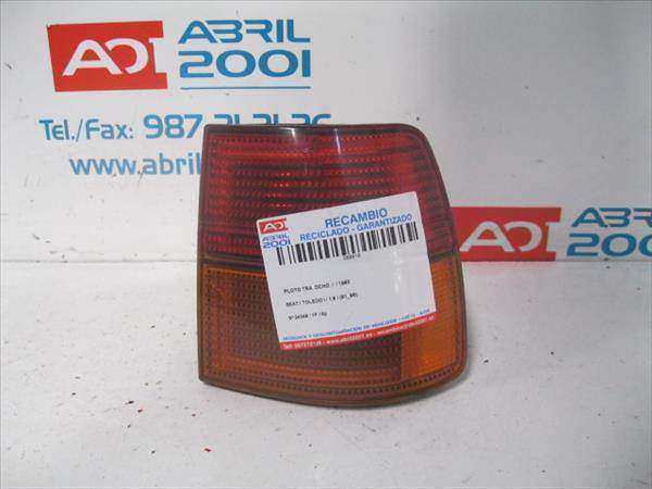 PILOTO TRA. DCHO. Seat toledo (1l)(09.1991->) 1.6 i 1F NARANJA Bombilla Derecha derecho Faro Lámpara Luz Trasera trasero