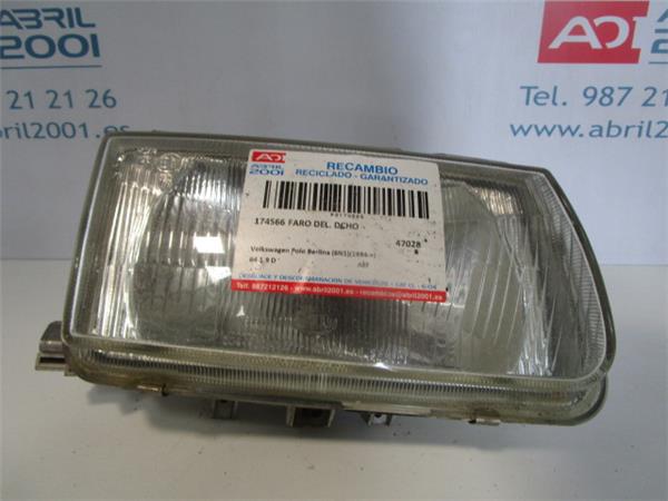 FARO DEL. DCHO Volkswagen polo iii (6n1)(09.1994->) 64 1.9 D AEF BLANCO Bombillas delanteras Delanteros Derechas Derechos Lámparas luces Luz piloto Pilotos