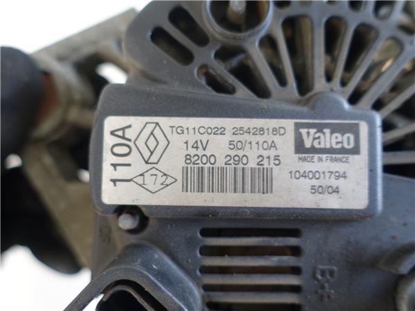 ALTERNADOR Renault megane ii coupé-cabriolet (em0/1_) 1.9 dCi D/ F9Q B 8 - #Prov# DF9QB8PROV 8200290215 NEGRO VALEO generador - Imagen 3
