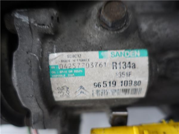 COMPRESOR AIRE ACOND. Peugeot 307 cc cabrio-coupé (s1)(10.2003->06.2005) 2.0 16V RFJ (EW10A) RFJ(EW10A) 9651910980 AZUL Acondicionado - Imagen 3