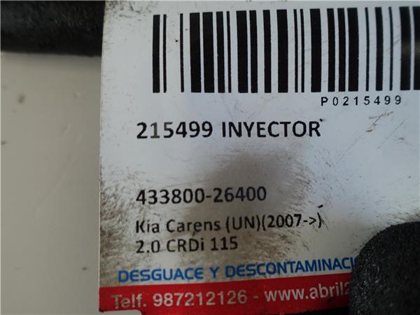 INYECTOR Kia carens (un)(2007->) 2.0 CRDi 115 D4EA-W - #Prov# D4EAWPROV 433800-26400 43380026400 NEGRO - Imagen 2