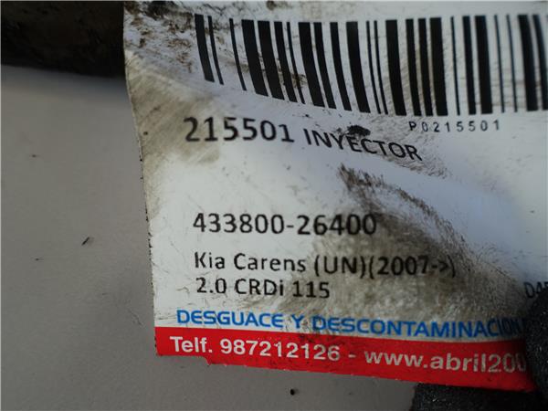 INYECTOR Kia carens (un)(2007->) 2.0 CRDi 115 D4EA-W - #Prov# D4EAWPROV 433800-26400 43380026400 NEGRO - Imagen 2
