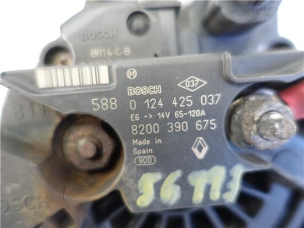ALTERNADOR Renault clio iii (2005->) 1.5 dCi (BR17, CR17) K9K 766 K9K766 0124425037 124425037 8200385276 GRIS generador - Imagen 3