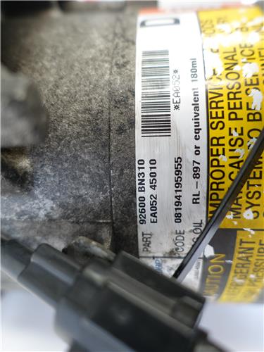 COMPRESOR AIRE ACOND. Nissan almera (n16/e)(01.2000->) 2.2 dCi D-YD22 - #Prov# DYD22PROV 92600BN310 NEGRO Acondicionado - Imagen 3