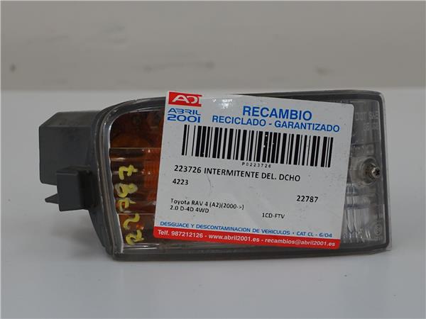 INTERMITENTE DEL. DCHO Toyota rav4 (a2)(2000->) 2.0 D-4D 4WD 1CD-FTV 1CDFTV 4223 GRIS PLATA Delanteras delanteros Derechas derechos pilotos
