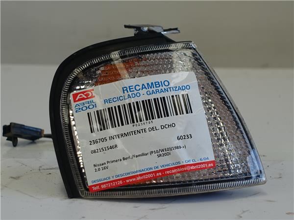 INTERMITENTE DEL. DCHO Nissan primera berl./ traveller (p10/w10)(1989->) 2.0 16V SR20DI 082151546R 82151546R BLANCO Delanteras delanteros Derechas derechos pilotos
