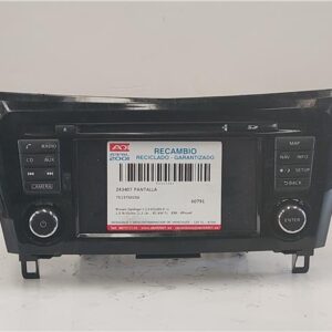 PANTALLA Nissan qashqai ii (j11e)(2013->) 1.5 N-Vision [1,5 Ltr. - 81 kW Turbodiesel CAT] K9K - #Prov# K9KPROV 7513750256 GRIS PLATA    multifunción