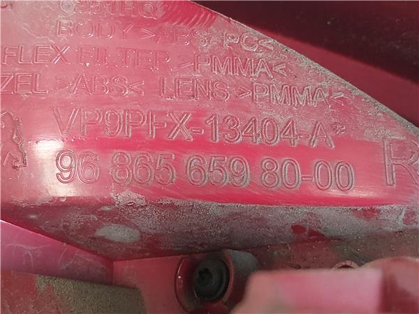 PILOTO TRA. DCHO. Peugeot 207 (2006->) 1.6 HDi 9HX (DV6ATED4) 9HX(DV6ATED4) 9686565980-00 968656598000 GRIS ANTRACITA Bombilla Derecha derecho Faro Lámpara Luz Trasera trasero - Imagen 3
