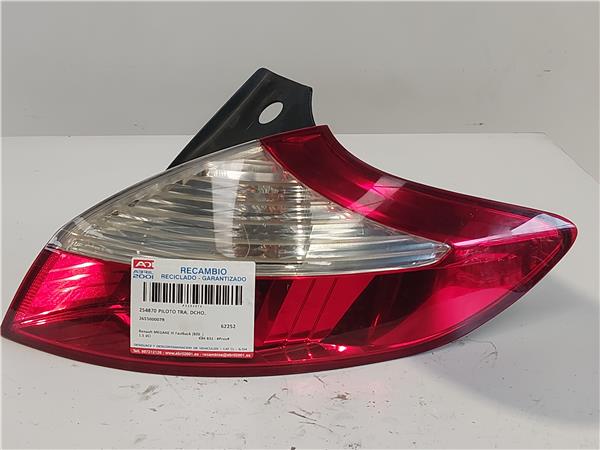 PILOTO TRA. DCHO. Renault megane iii fastback (bz0_) 1.5 dCi K9K 832 - #Prov# K9K832PROV 265500007R NEGRO Bombilla Derecha derecho Faro Lámpara Luz Trasera trasero