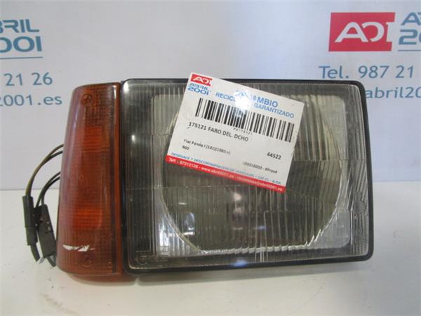FARO DEL. DCHO Fiat i panda (141)(1980->) 900 100GL6000 - #Prov# 100GL6000PROV BLANCO Bombillas delanteras Delanteros Derechas Derechos Lámparas luces Luz piloto Pilotos