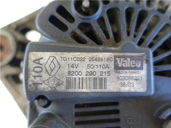 ALTERNADOR Renault megane ii (bm0/1_, cm0/1_) 1.9 dCi (BM0G, CM0G) D/ F9Q B 8 - #Prov# DF9QB8PROV 820090215 AZUL VALEO generador - Imagen 3