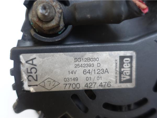 ALTERNADOR Renault espace /grand espace (je0)(1996->) 2.2 dCi (JE0K) D/G9T A7 - #Prov# DG9TA7PROV 7700.427.476 7700427476 GRIS PLATA VALEO generador - Imagen 3