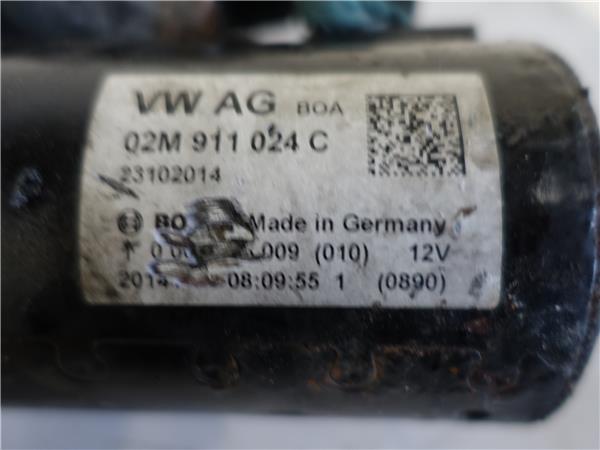 MOTOR ARRANQUE Audi a1 (8xk)(11.2014->) 1968 CC D 105 KW - #Prov# CFH - #Prov# CFHPROV 02M911024C 2M911024C BLANCO de