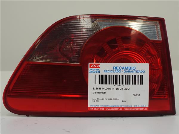 PILOTO INTERIOR IZDO. Seat altea xl (5p5)(10.2006->) 2.0 TDI BKD 5P8945093D BLANCO Y AZUL Izquierdas izquierdos
