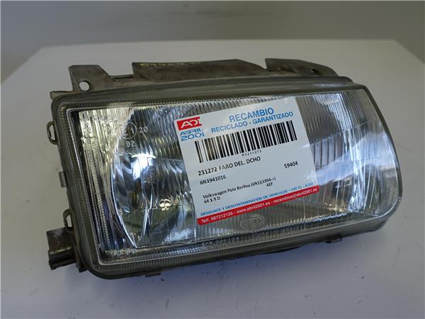 FARO DEL. DCHO Volkswagen polo iii (6n1)(09.1994->) 64 1.9 D AEF 6N1941016 GRIS ANTRACITA Bombillas delanteras Delanteros Derechas Derechos Lámparas luces Luz piloto Pilotos DCH