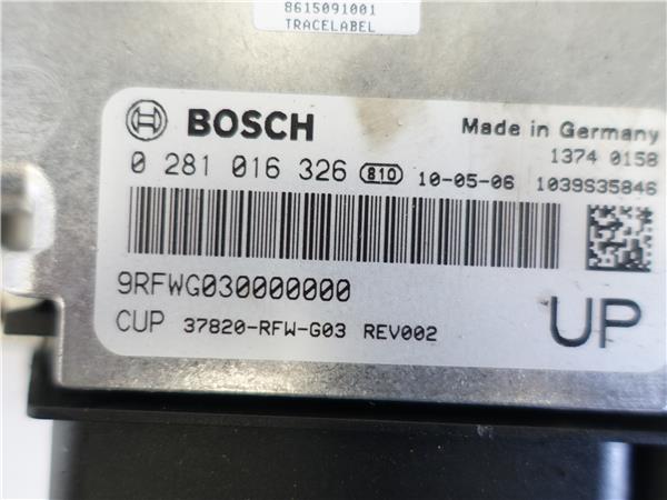 CENTRALITA Honda cr-v iii 2.2 i-DTEC N22B3 0281016326 281016326 9RFWG030000000 GRIS uce - Imagen 2