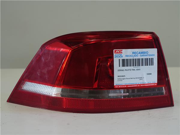 PILOTO TRA. IZDO. Volkswagen passat berlina (3c2)(2005->) 1.6 TDI CAYC 90004825 GRIS Bombilla Faro Izquierdo Lámpara lateral Luz Trasero MYP