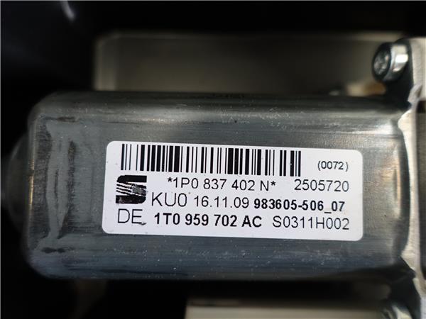 MECANISMO ELEVALUNAS DEL. DCHO. Seat leon (1p1)(05.2005->) 1.9 TDI BLS 1P0837402N NEGRO Delanteras delanteros Derechas derechos motor KBL - Imagen 3
