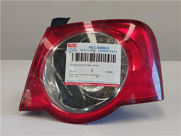 PILOTO TRA. DCHO. Volkswagen passat berlina (3c2)(2005->) 2.0 TDI 16V BKP 275702 GRIS Bombilla Derecha derecho Faro Lámpara Luz Trasera trasero HDV